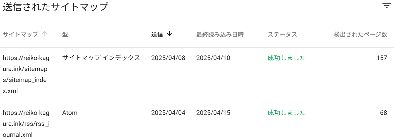 サイトマップファイルの追加