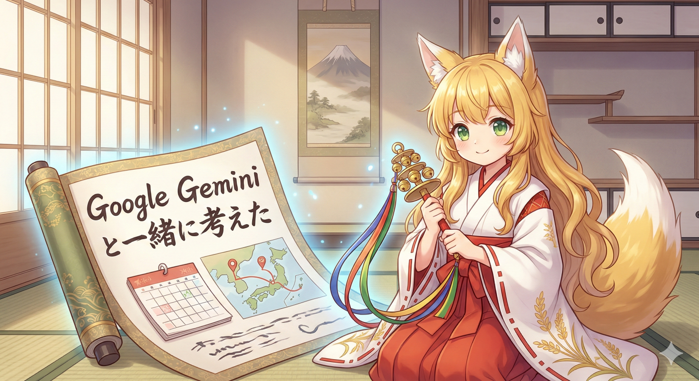 Google Gemini と一緒に考えた「霊孤の神楽舞」 (Gemini 画像生成)