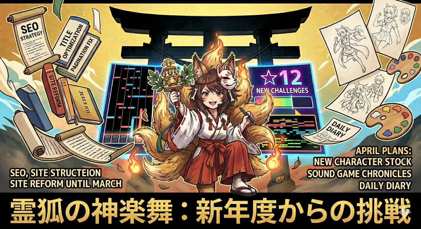 霊狐の神楽舞 新年度からの挑戦 (Gemini 画像生成)