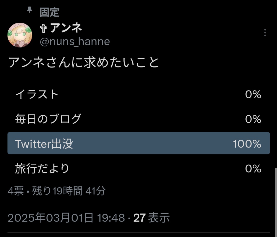 アンケート 今後のアンネさんに求めたいこと