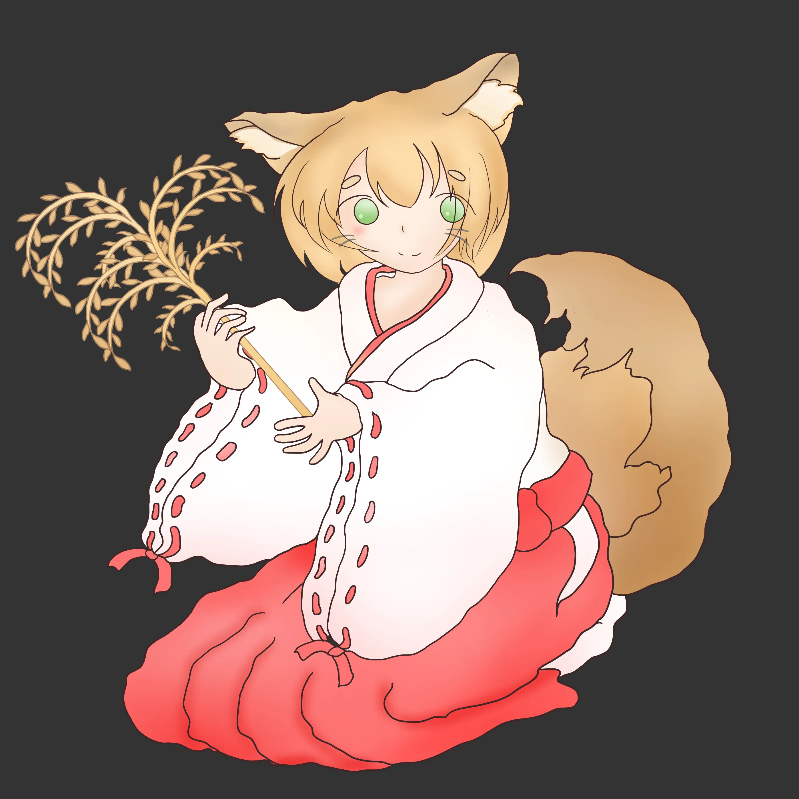 オリジナル狐娘（こむすめ）の 稲田霊狐ちゃんを紹介します。
